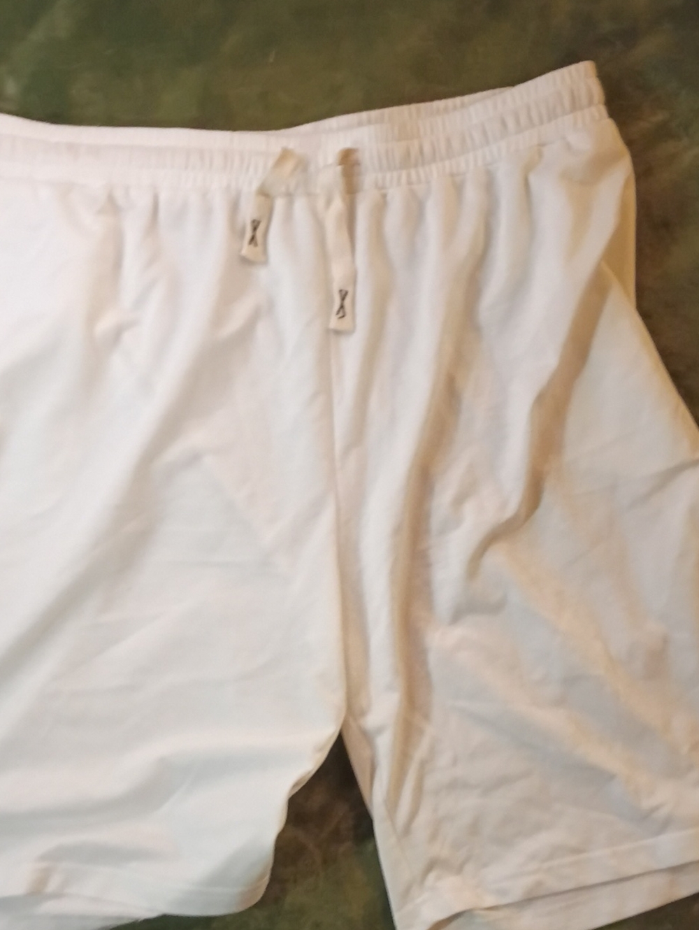 Men's White Athletic Drawstring Shorts